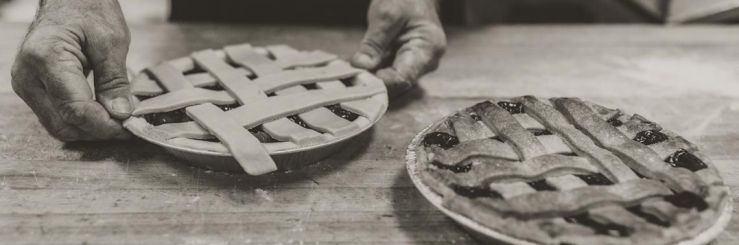 Dorothy Ann Bakery Pie Making Photo Black and White