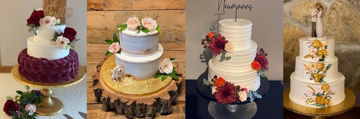 A selection of Dorothy Ann Bakery Wedding Cakes